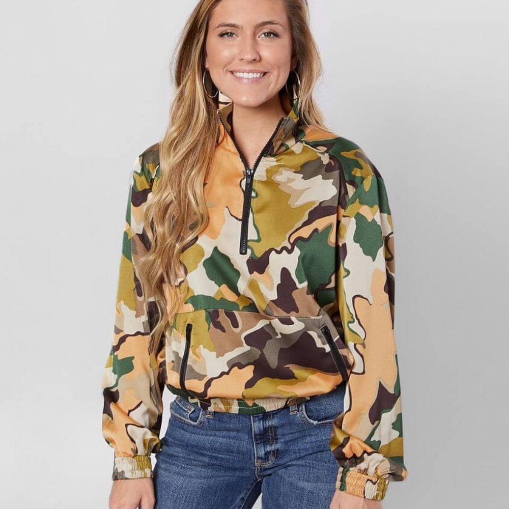 Jealous Tomato Camo Zip Up Pullover Jacket - Picture 2 of 8